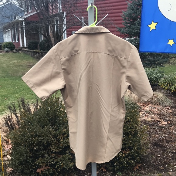 Military - Navy Dress Short Sleeve Button Up Shirt, Khaki, Size Large, DLA - Picture 3 of 4